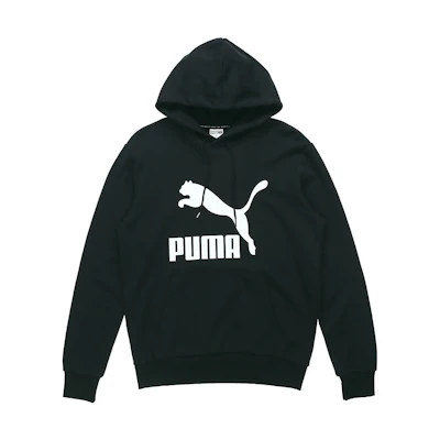 Puma Classics Printed Drawstring Hoodie Black - Long Sleeve 599300-01
