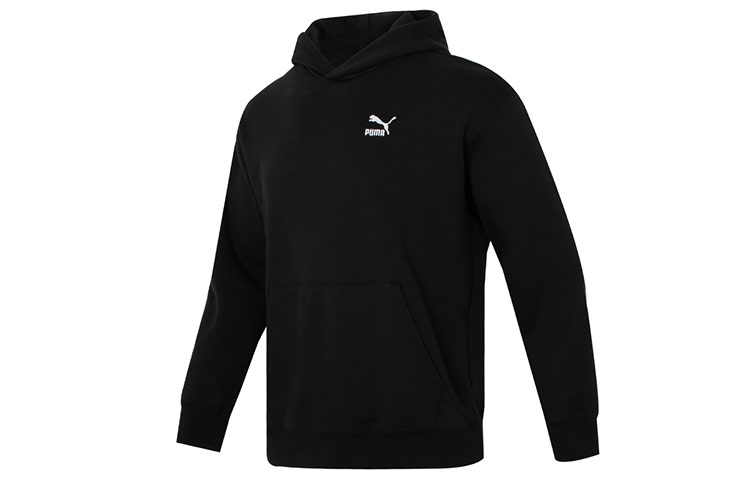 Puma Classics Relaxed Hoodie Black Casual Pullover Long-Sleeve Sweatshirt 537686-01