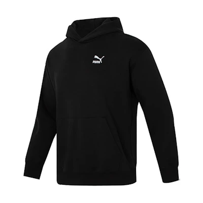 Puma Classics Relaxed Hoodie Black Casual Pullover Long-Sleeve Sweatshirt 537686-01