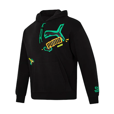 Puma Classics Street Sport Hoodie Black Logo Long Sleeve Pullover 539966-01