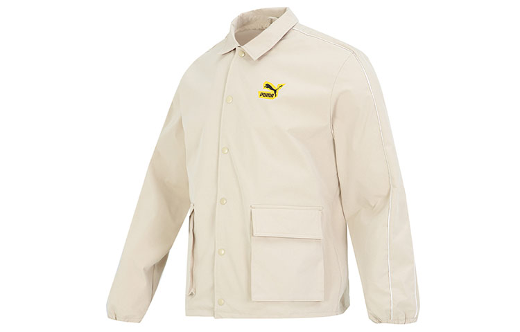 Puma Classics Street Sport Woven Jacket Off-White Outdoor Casual Coat 539969-88