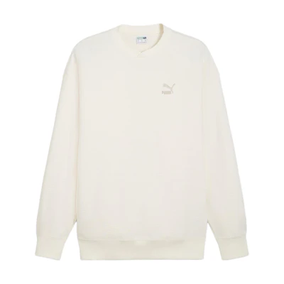 Puma Classics Waffle Textured Long Sleeve Sweatshirt Beige 624253-66