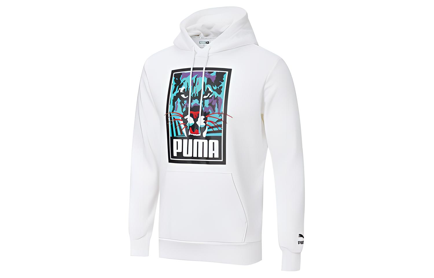 Puma Claw Pack Printed Casual Hoodie White Pullover 596632-02