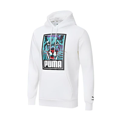 Puma Claw Pack Printed Casual Hoodie White Pullover 596632-02