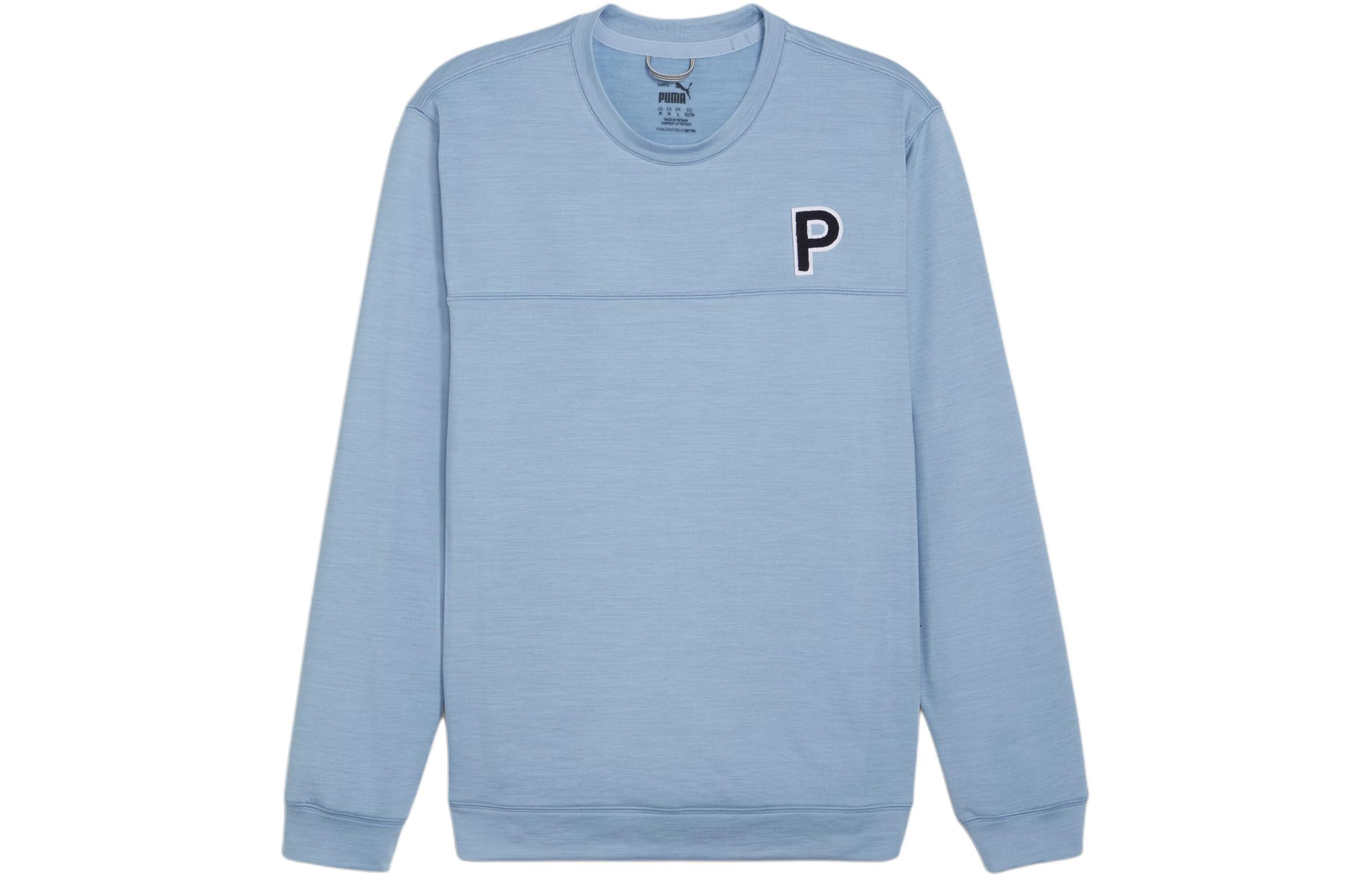 Puma Cloudspun Patch Crewneck Letter Print Blue Casual Sweatshirt 625111-08