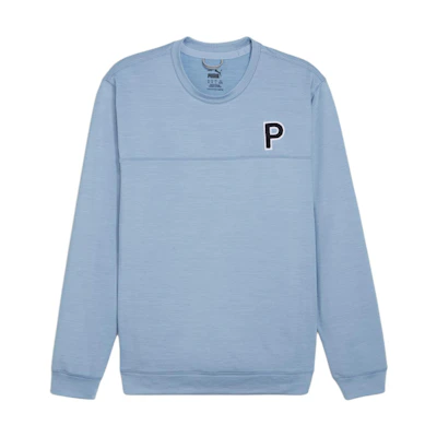 Puma Cloudspun Patch Crewneck Letter Print Blue Casual Sweatshirt 625111-08