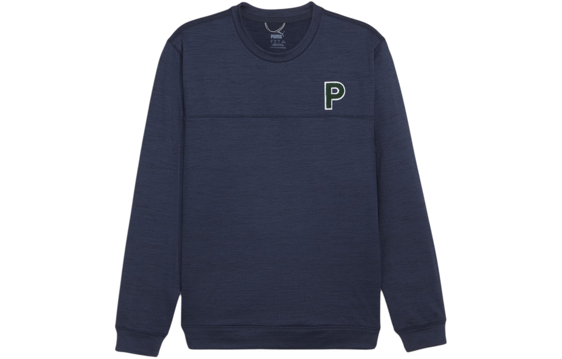 Puma Cloudspun Patch Crewneck Navy Blue Casual Pullover Sweatshirt 625111-01