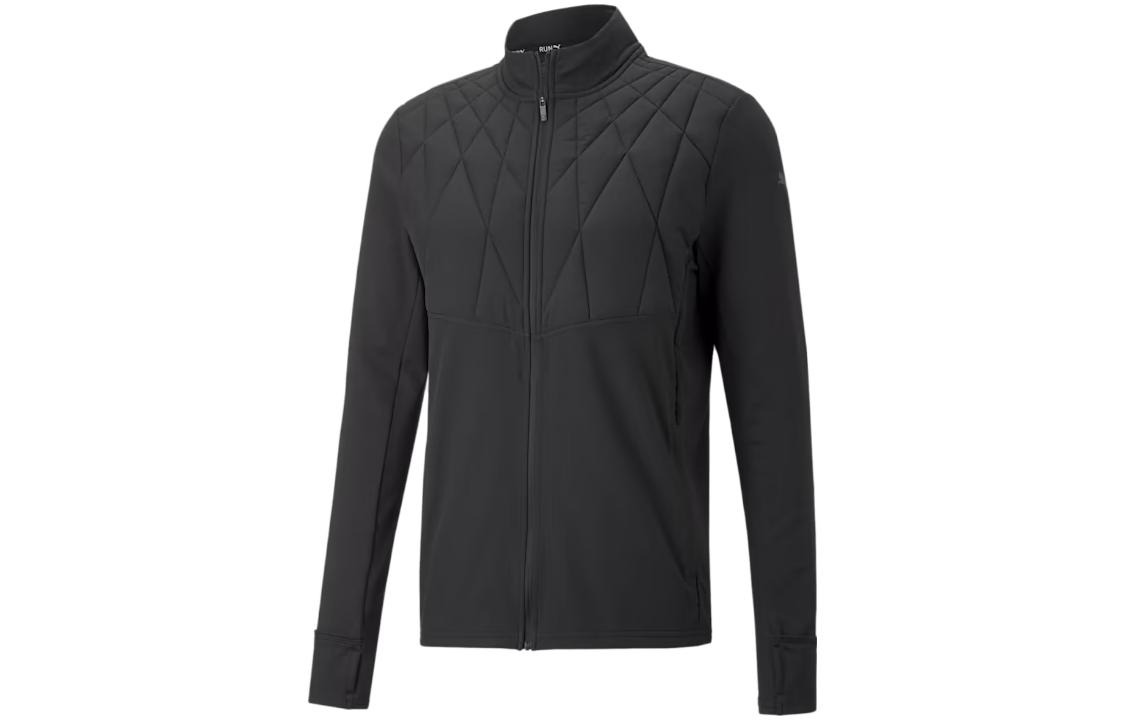 Puma Cloudspun WRMLBL Padded Running Jacket Black Full-Zip Long Sleeve 522407-01