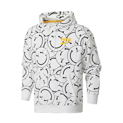 Puma Club AOP Smiley Print Hoodie White 530367-02