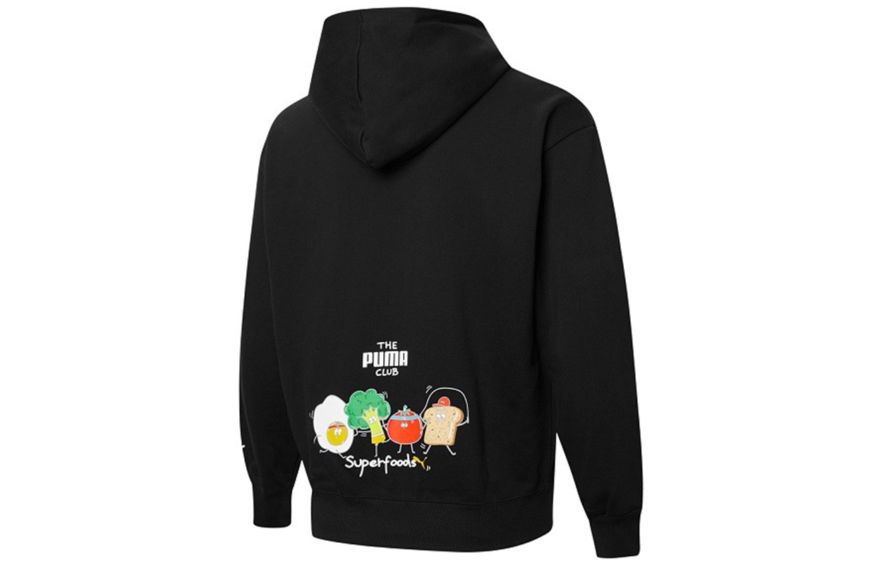 Puma Club Graphic FZ Hoodie Cartoon Print Black Jacket 533199-01