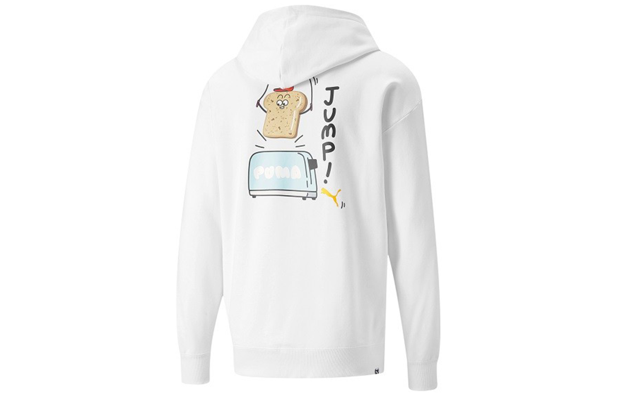 Puma Club Graphic FZ Hoodie Cartoon Print White Knit Jacket 533199-02