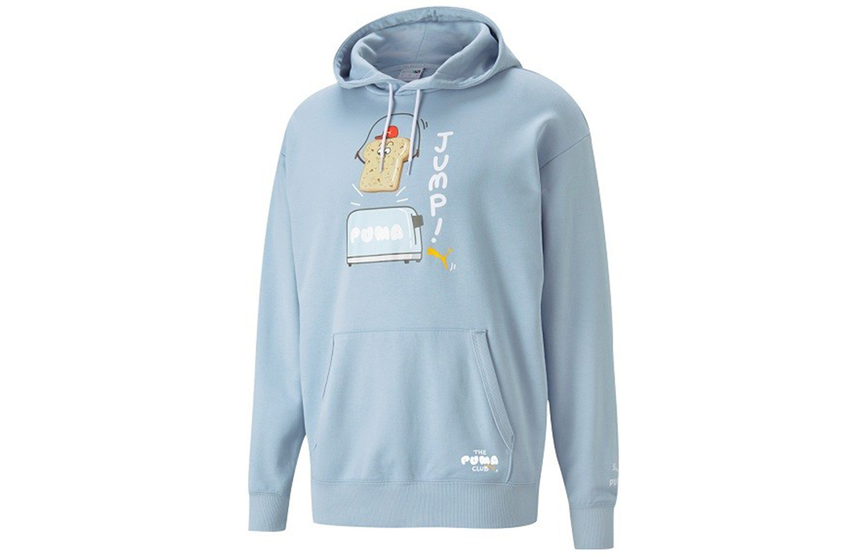 Puma Club Graphic Hoodie Light Blue Pullover Casual Sportswear 533198-61
