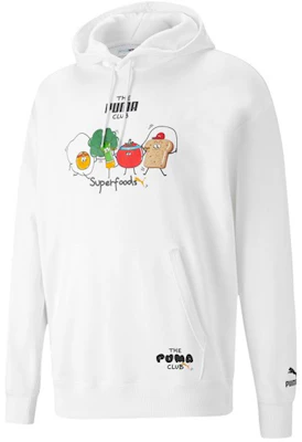 Puma Club Graphic Hoodie White - Sporty Knit Pullover with Fun Prints 533198-02 Buy Puma Club Graphic Hoodie White - Sporty Knit Pullover with Fun Prints 533198-02
