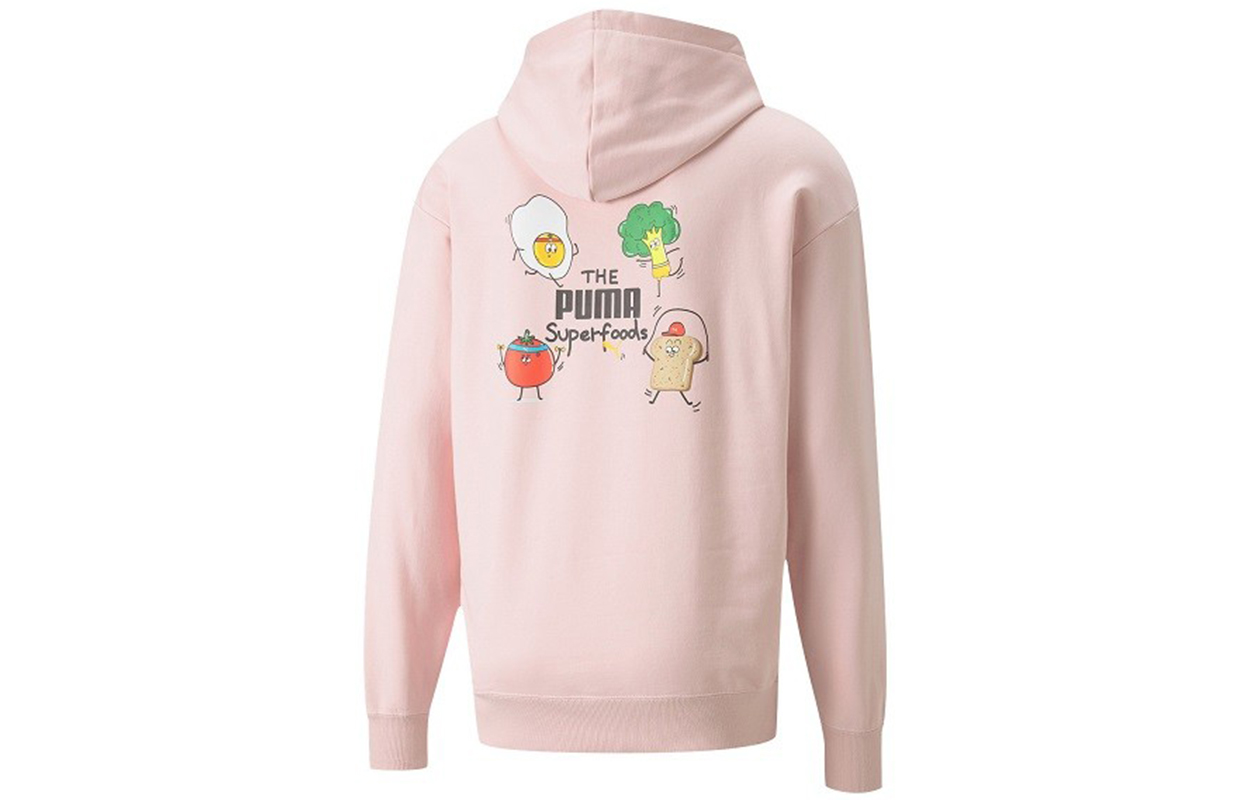 Puma Club Graphic Knit Pullover Hoodie Pink Casual Sportswear 533198-36