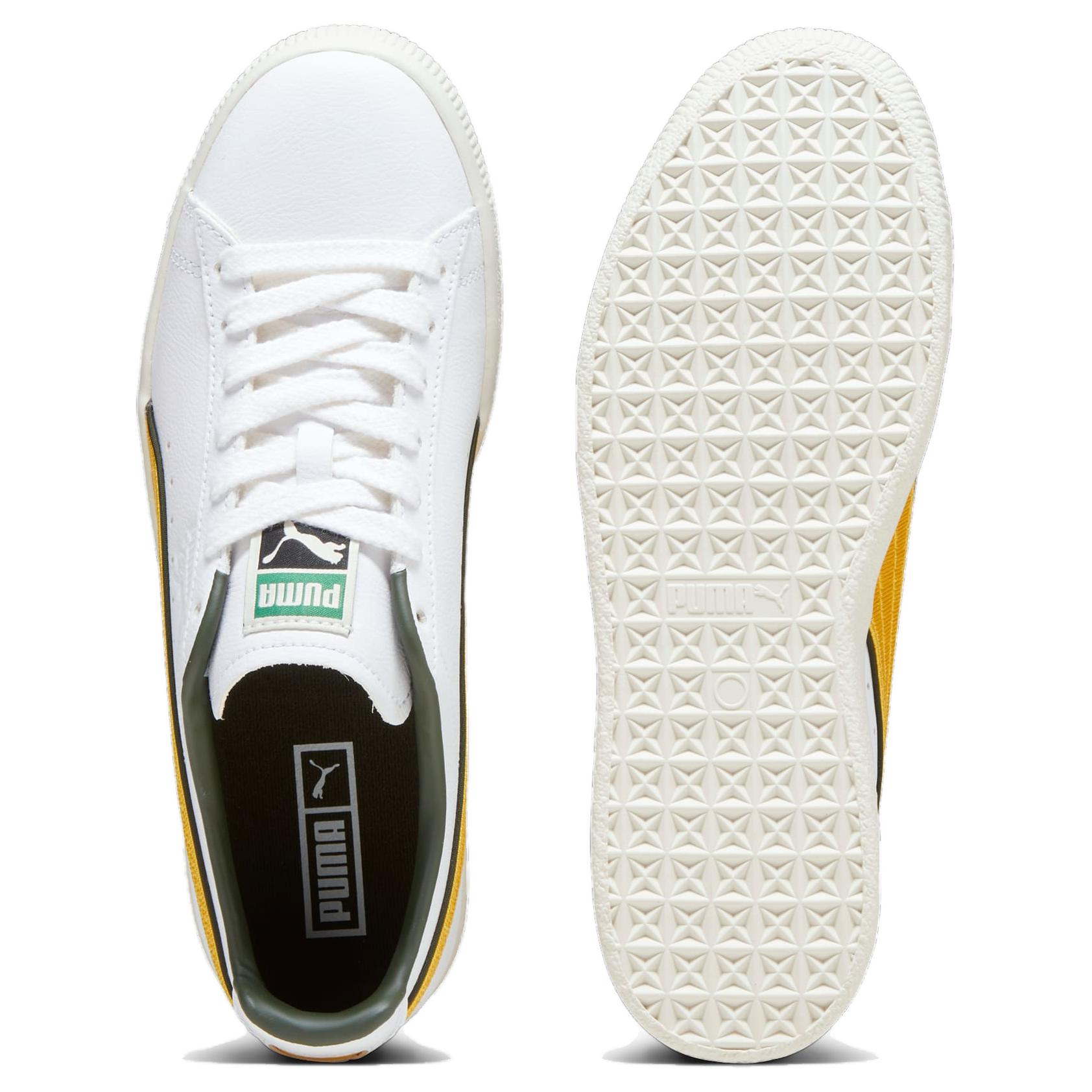 Shop プーマ クライド バーシティ 白黄 (Puma Clyde Varsity 白黄) 394684-02