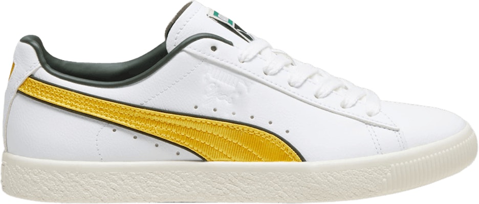 Puma Clyde Varsity White Yellow Sizzle 394684 02