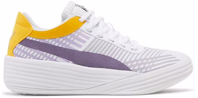 (Grade School) Puma Clyde All-Pro 'White Spectra Yellow' 194367-10 (Grade School) Puma Clyde All-Pro 'White Spectra Yellow' 194367-10