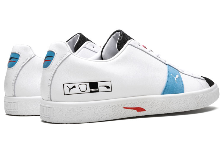Shop Kasut Kasual Puma Clyde Hacked Archive Putih/Biru/Merah 372784-02