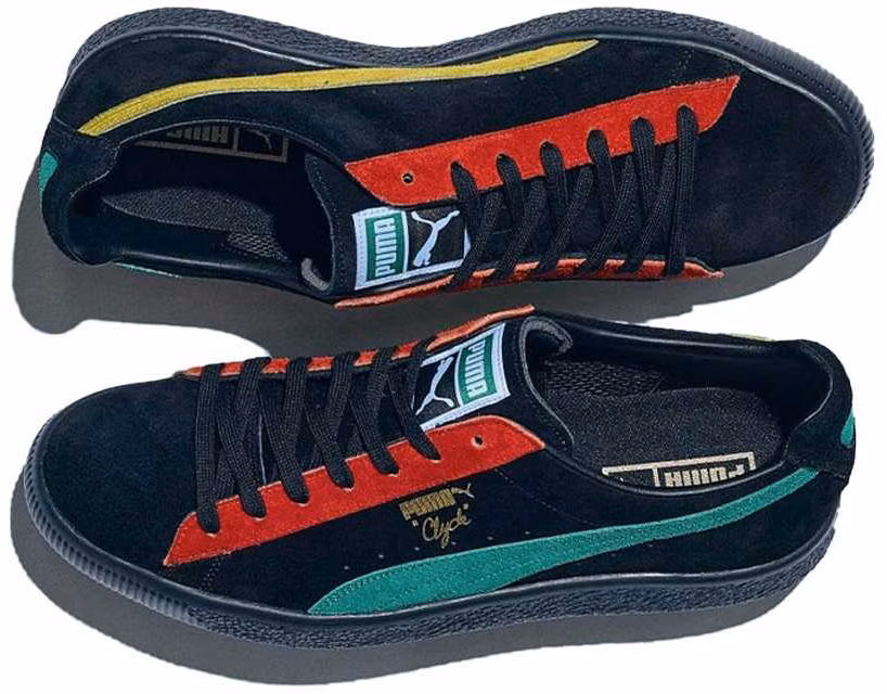 Puma clyde 2025 black red green