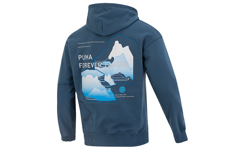 Puma CNY Chinese New Year Hoodie Blue Embroidered Logo & Graphic Back Design 539593-16