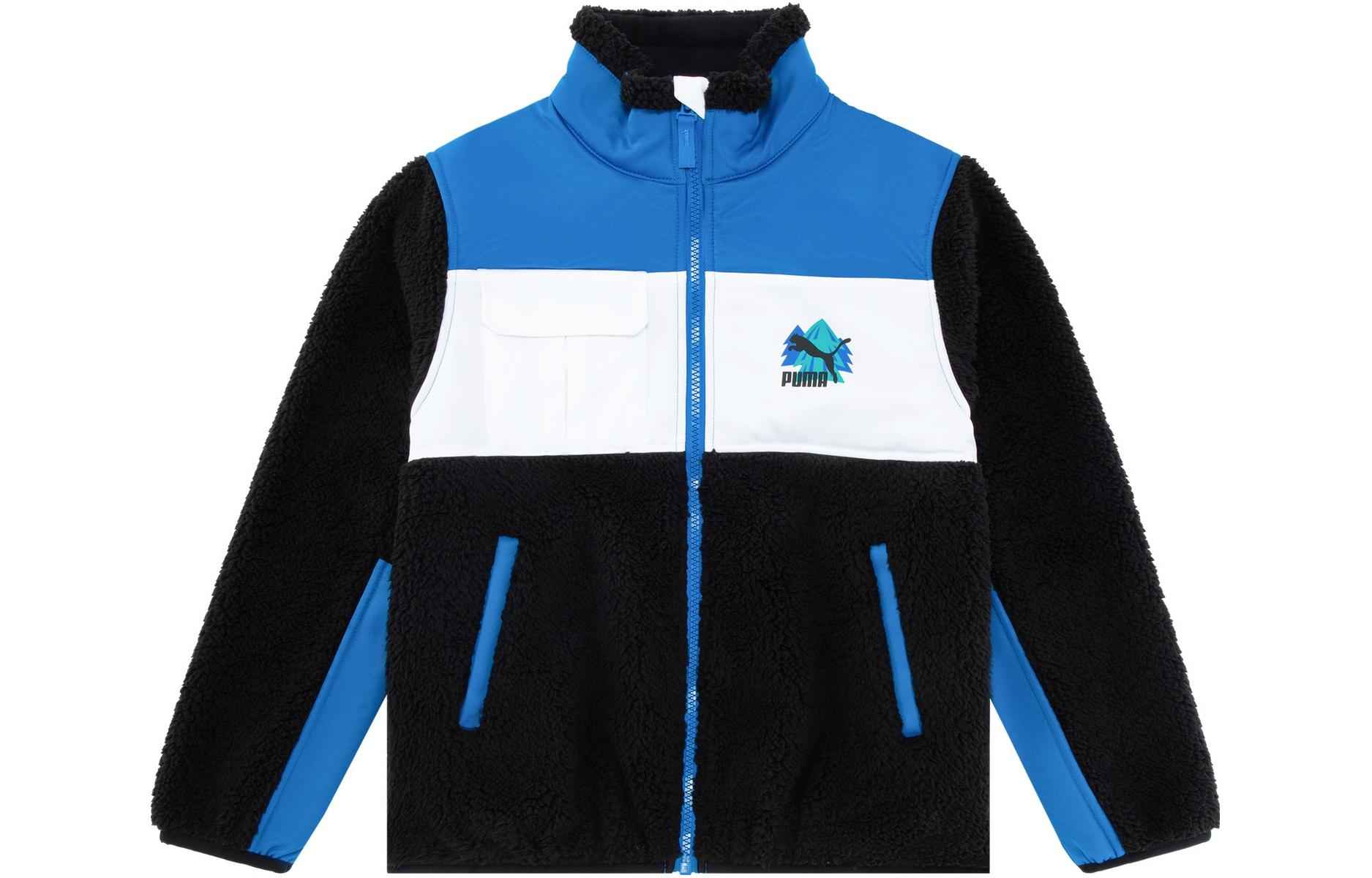Puma Color-Block Sherpa Jacket for Boys - Casual Fit Spring/Autumn 537917-01
