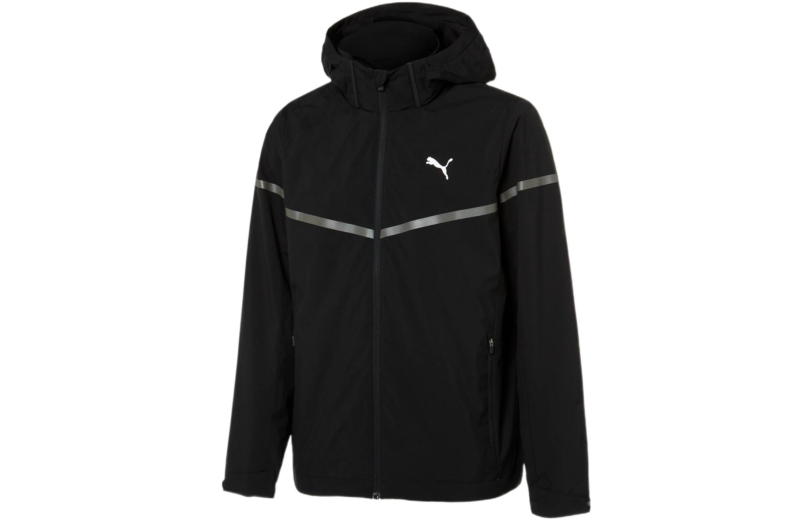 Puma Color Series Black Zip-Up Hoodie Jacket with Logo Print 933097-01