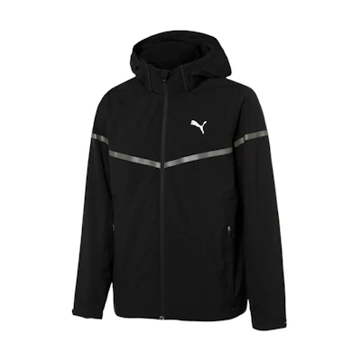 Puma Color Series Black Zip-Up Hoodie Jacket with Logo Print 933097-01