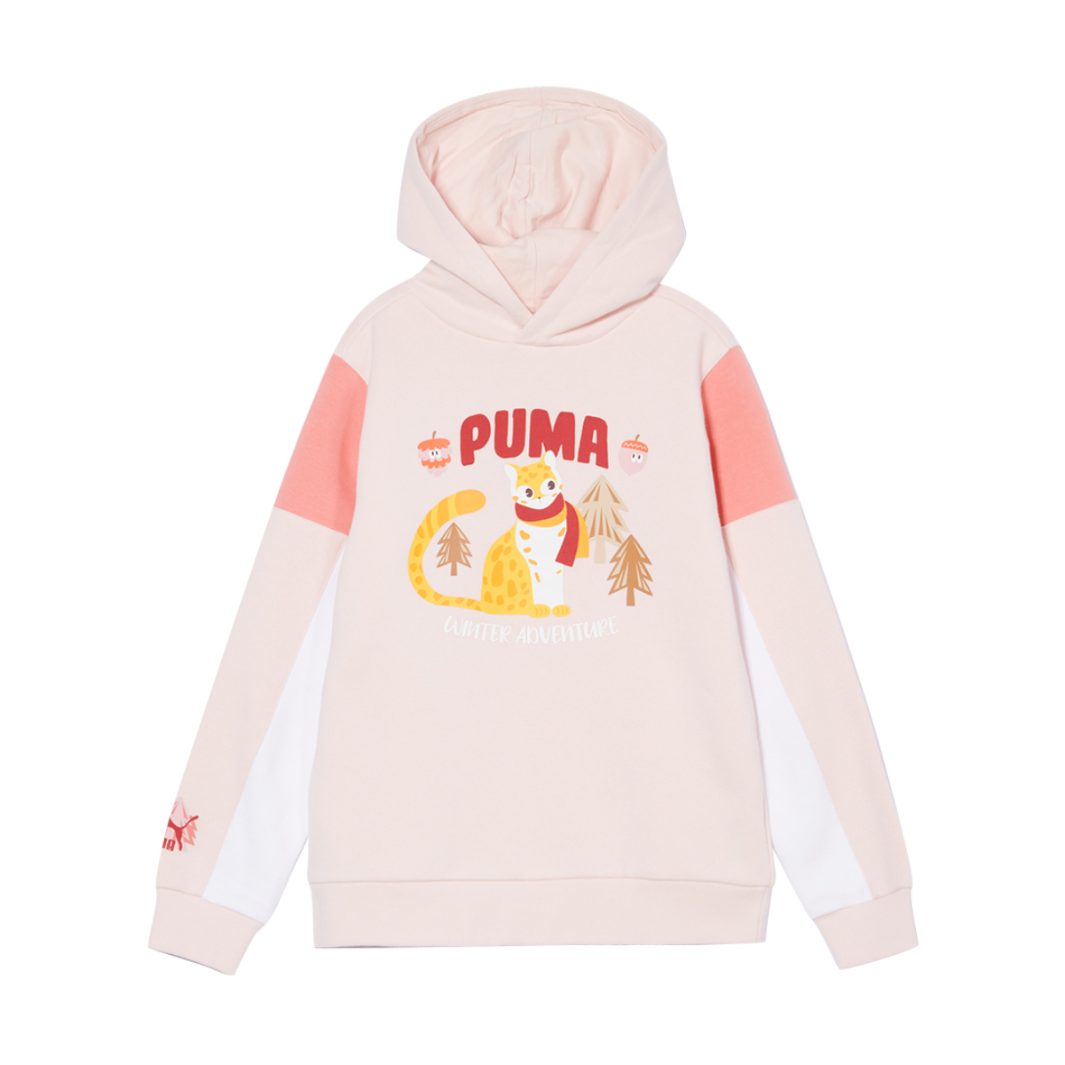 Puma Colorblock Cartoon Print Pullover Hoodie Pink - Unisex 537920-48