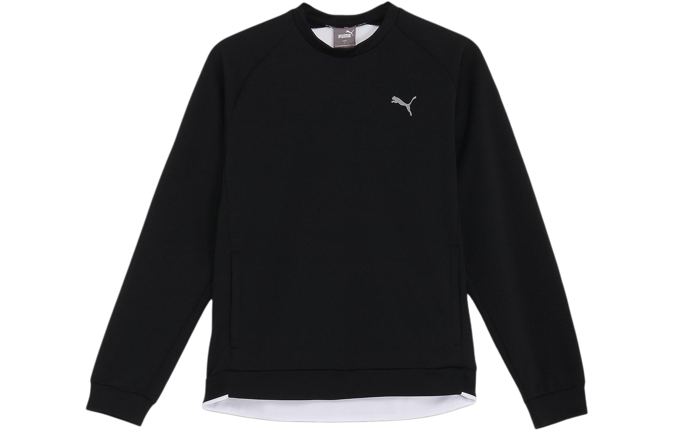 Puma Colorblock Casual Pullover Long Sleeve Sweatshirt - Black 627574-01