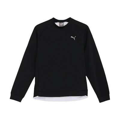 Puma Colorblock Casual Pullover Long Sleeve Sweatshirt - Black 627574-01
