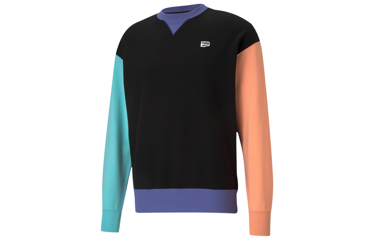 Puma Colorblock Crewneck Knit Sweatshirt Black 531426-51
