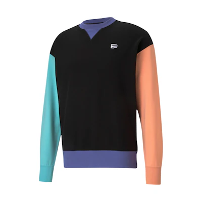 Puma Colorblock Crewneck Knit Sweatshirt Black 531426-51