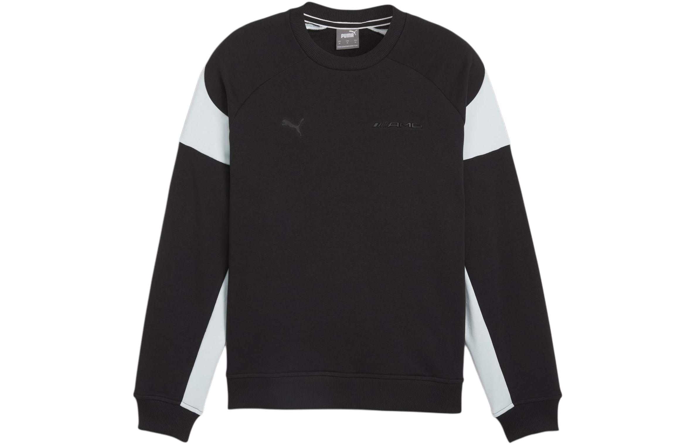 Puma Colorblock Crewneck Loose Fit Long Sleeve Sweatshirt Black 623718-01