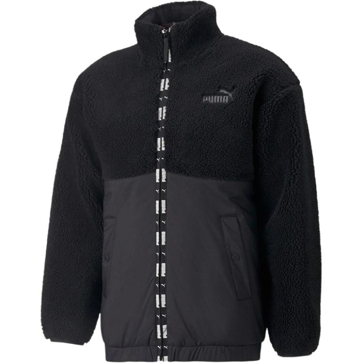 Puma Colorblock Fleece Zip-Up Jacket Black 672429-01