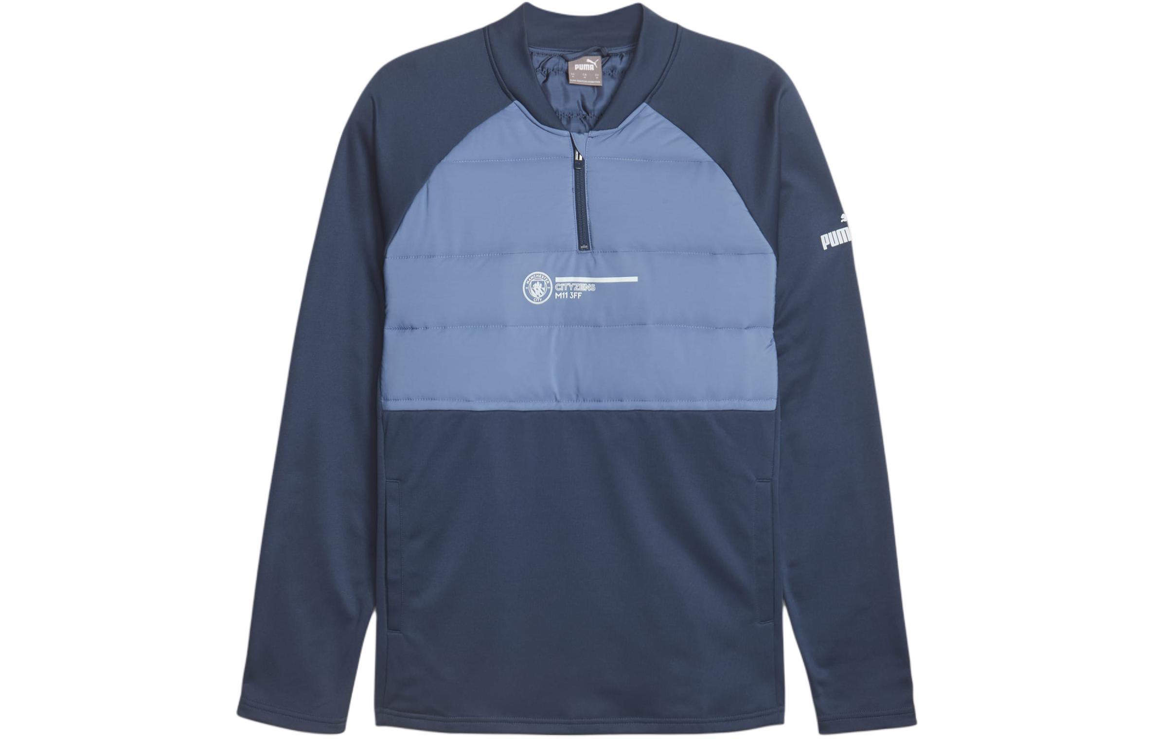 Puma Colorblock Half-Zip Sweatshirt Deep Navy Blue 772978-29