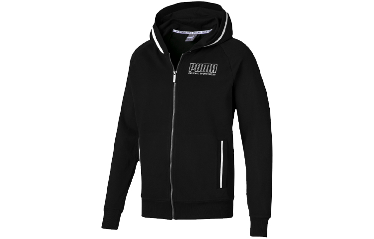 Puma Colorblock Hooded Zip Jacket Black 844130-01