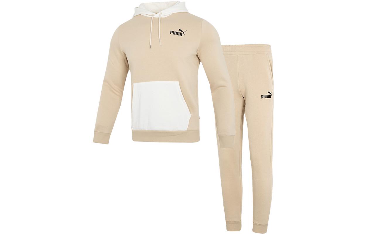Puma Colorblock Hoodie & Joggers Knit Tracksuit Khaki - Fall Season 672497-67