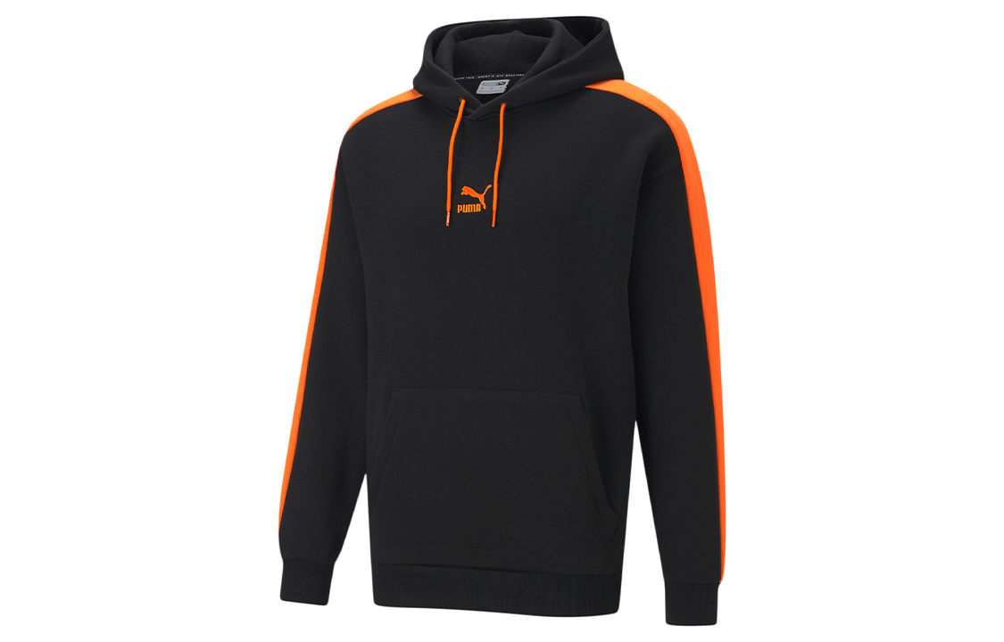 Puma Colorblock Hoodie Black/Orange Casual Sportswear 530272-51