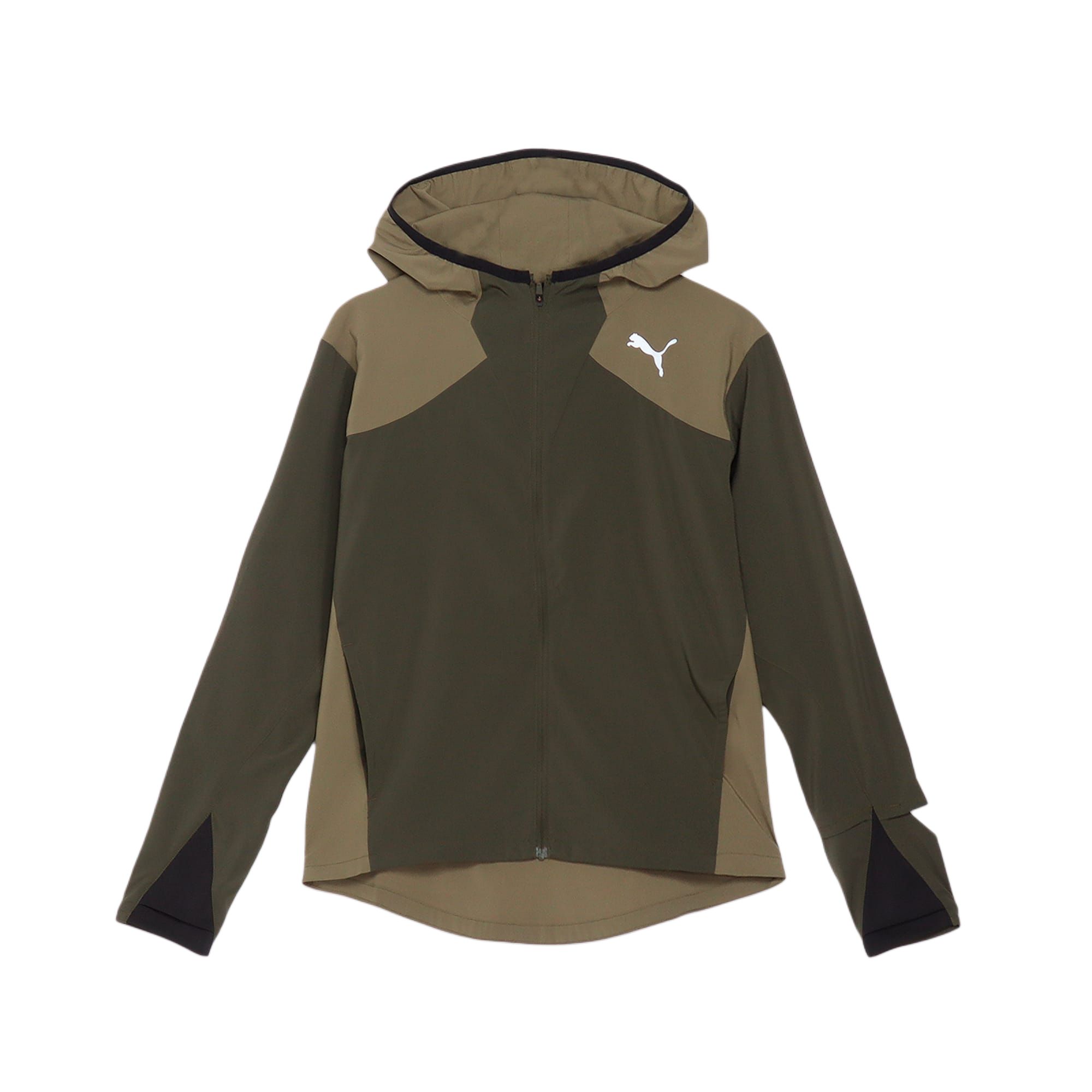 Puma Colorblock Hoodie Jacket Unisex in Dark Olive - Versatile Sportswear 526152-70