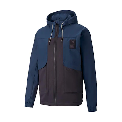 Puma Colorblock Hoodie Sports Jacket Men’s Deep Blue 521003-65