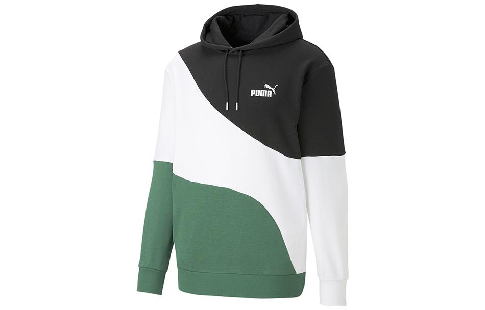 Puma Colorblock Hoodie with Logo Print - Green 675746-37