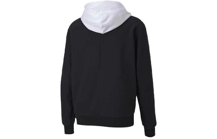 Puma Colorblock Knit Hooded Jacket Black White Running Training Apparel 582733-01