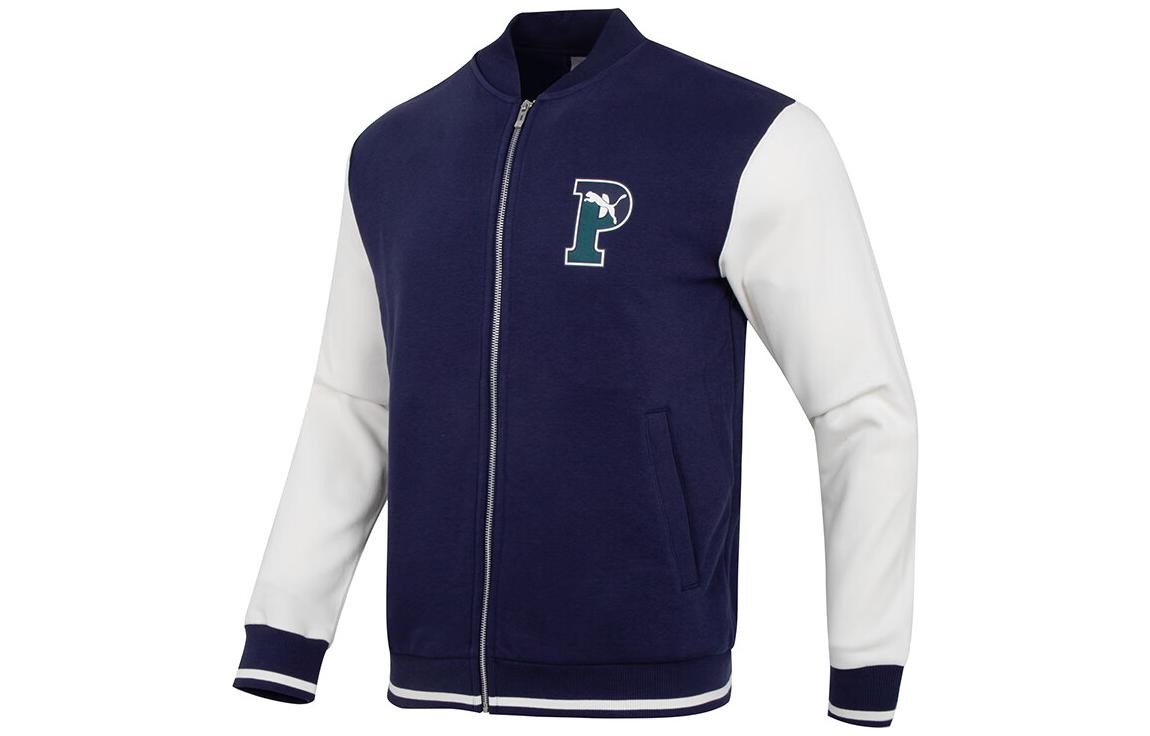 Puma Colorblock Letter Print Casual Jacket - Blue 678713-06