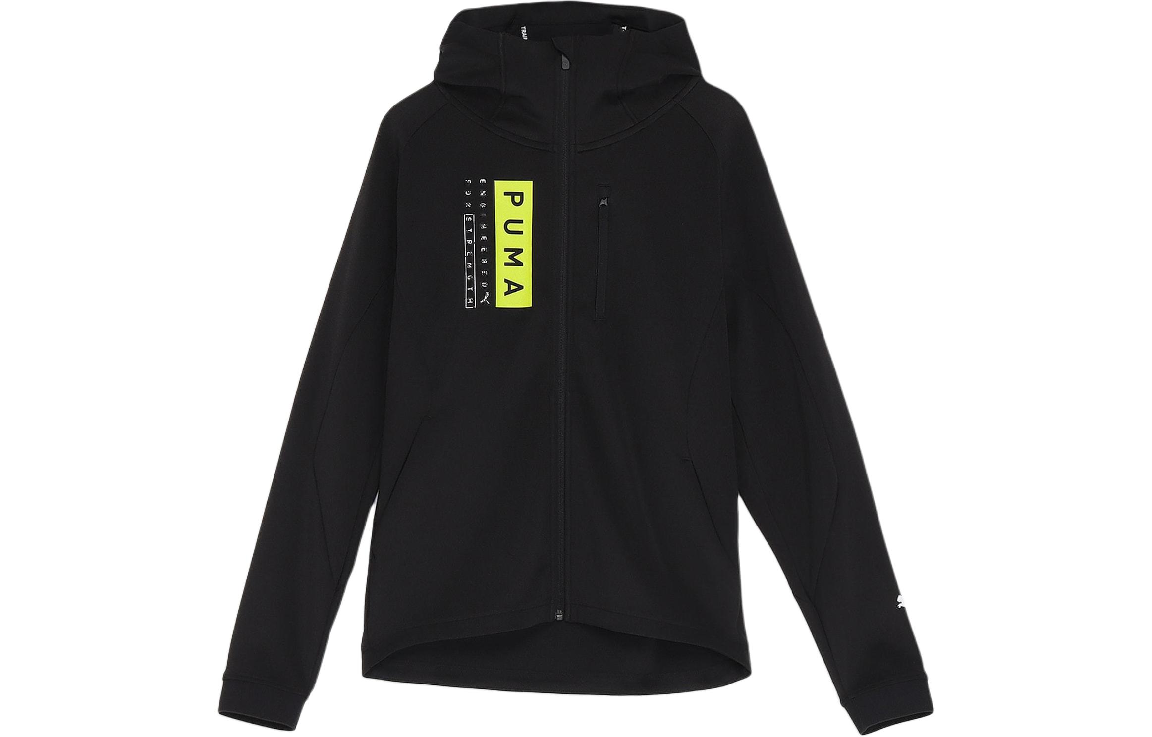 Puma Colorblock Letter Print Hoodie Jacket - Black 525231-01