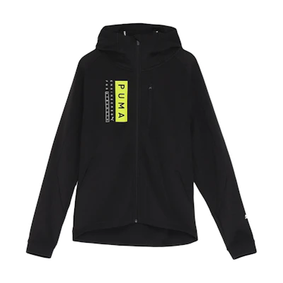 Puma Colorblock Letter Print Hoodie Jacket - Black 525231-01