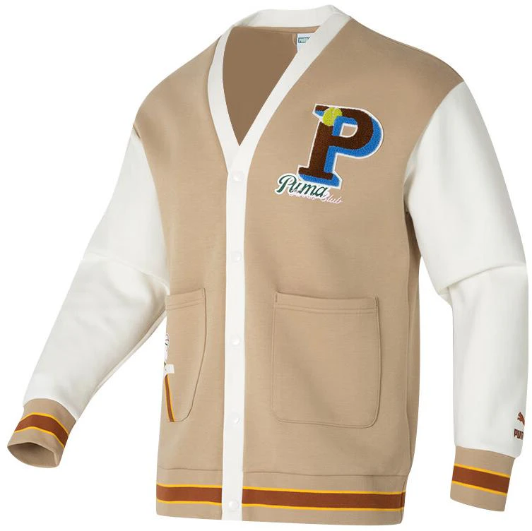 puma-colorblock-lettering-casual-long-sleeve-jacket-khaki-unisex-625798-83