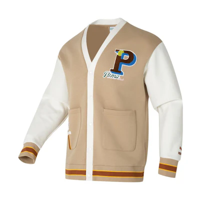 Puma Colorblock Lettering Casual Long-Sleeve Jacket Khaki Unisex 625798-83