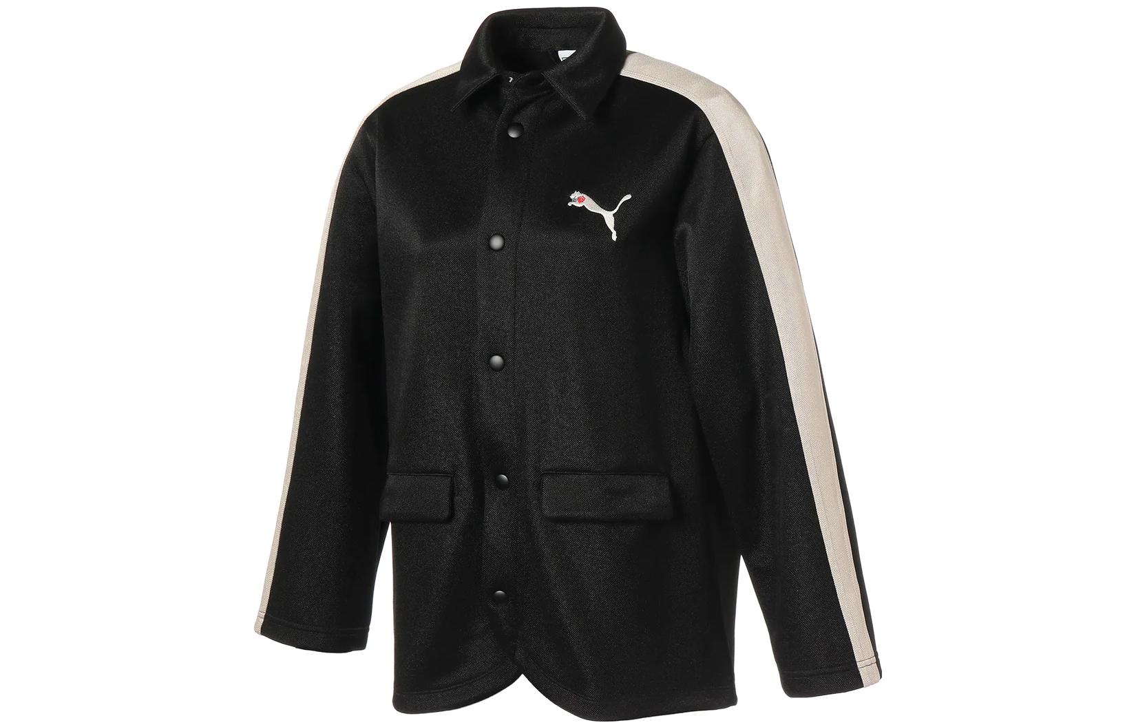 Puma Colorblock Logo Coach Jacket - Black 534299-01