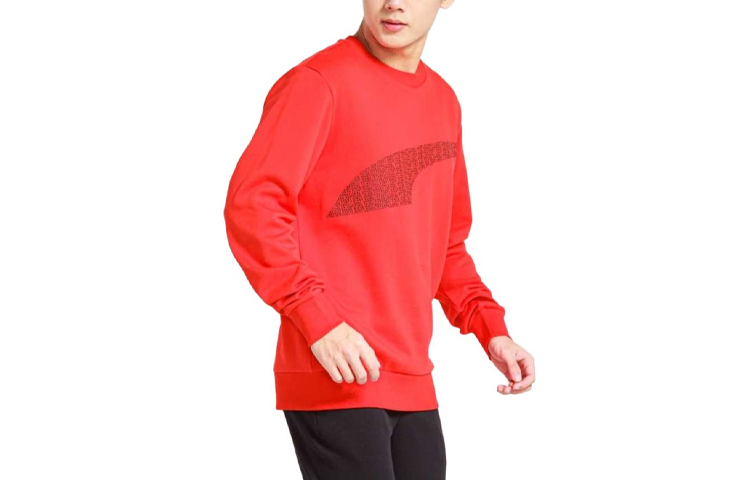 Puma Colorblock Logo Crewneck Sweatshirt in Bright Red 557865-21