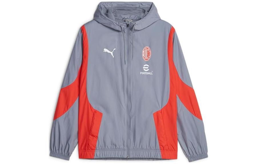 Puma Colorblock Logo Hoodie Zip Jacket Gray 772233-08